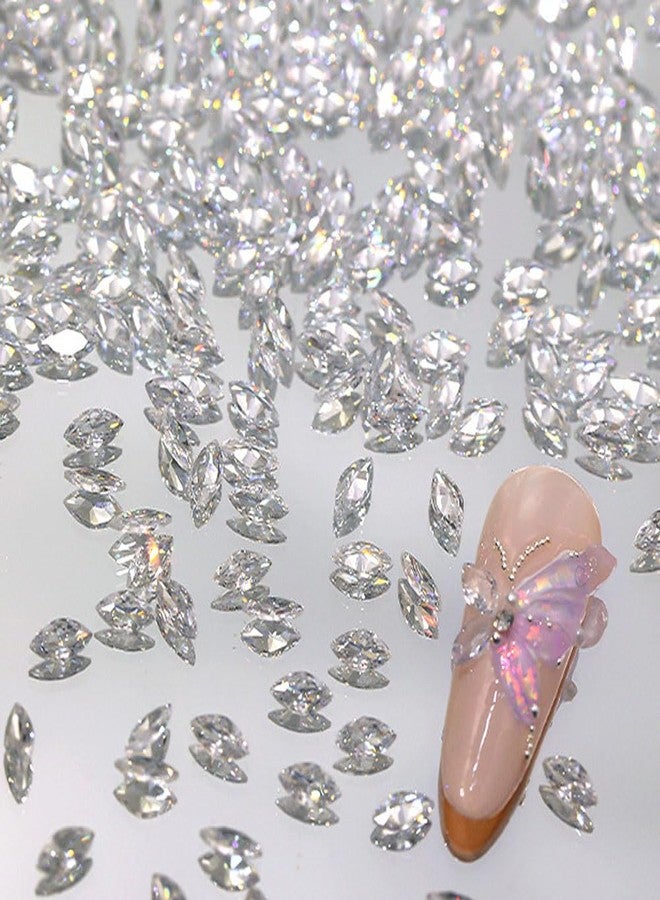 JALIYA 100pcs Shiny Zircon Nail Gems and Rhinestones for Nails 3D Nail Rhinestones and Charms Crystal Gems for Nails Pointed Bottom Nail Diamonds Rhinestones for Crafting Rhinestone Nail Jewels for Nail Art - Image 3