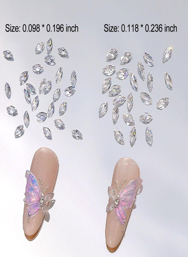 JALIYA 100pcs Shiny Zircon Nail Gems and Rhinestones for Nails 3D Nail Rhinestones and Charms Crystal Gems for Nails Pointed Bottom Nail Diamonds Rhinestones for Crafting Rhinestone Nail Jewels for Nail Art - Image 5