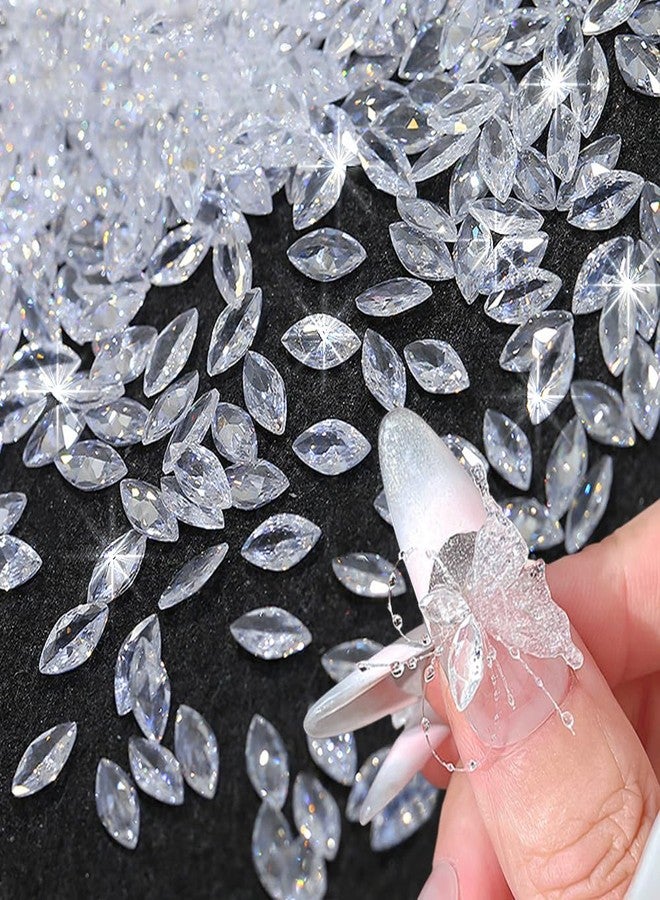 JALIYA 100pcs Shiny Zircon Nail Gems and Rhinestones for Nails 3D Nail Rhinestones and Charms Crystal Gems for Nails Pointed Bottom Nail Diamonds Rhinestones for Crafting Rhinestone Nail Jewels for Nail Art - Image 4