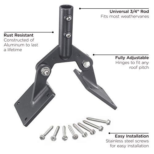 Good Directions 401AL Adjustable Aluminum Weathervane Roof Mount,Black - Image 2