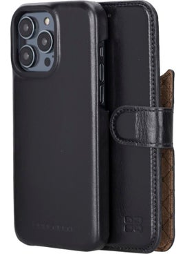 BOULETTA Apple iPhone 14 Pro Max Compatible Leather Wallet Case F360 Rst1 Black  - Image 1