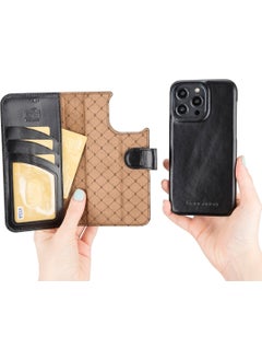 BOULETTA Apple iPhone 14 Pro Max Compatible Leather Wallet Case F360 Rst1 Black  - Image 3