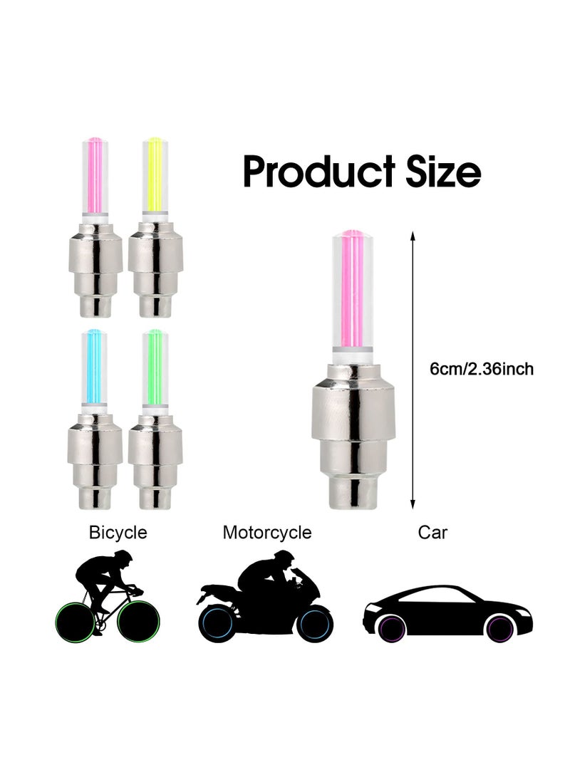 LED Bike Car Bicycle Motorcycle Wheel Light, Tyre Valve Cap Light Waterproof for Mountain City Foldable Bike Front and Rear Wheel (20 PCS)
