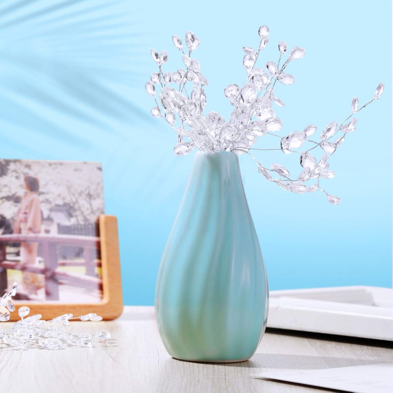 Vosarea VOSAREA 50 Stems Artificial Bouquets Acrylic Bead Drops Flower Branches Bead Sprays for Wedding DIY Crafts (White  17cm) - Image 4