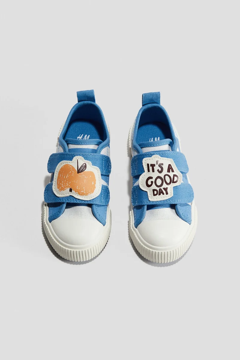 اتش اند ام Cotton canvas trainers