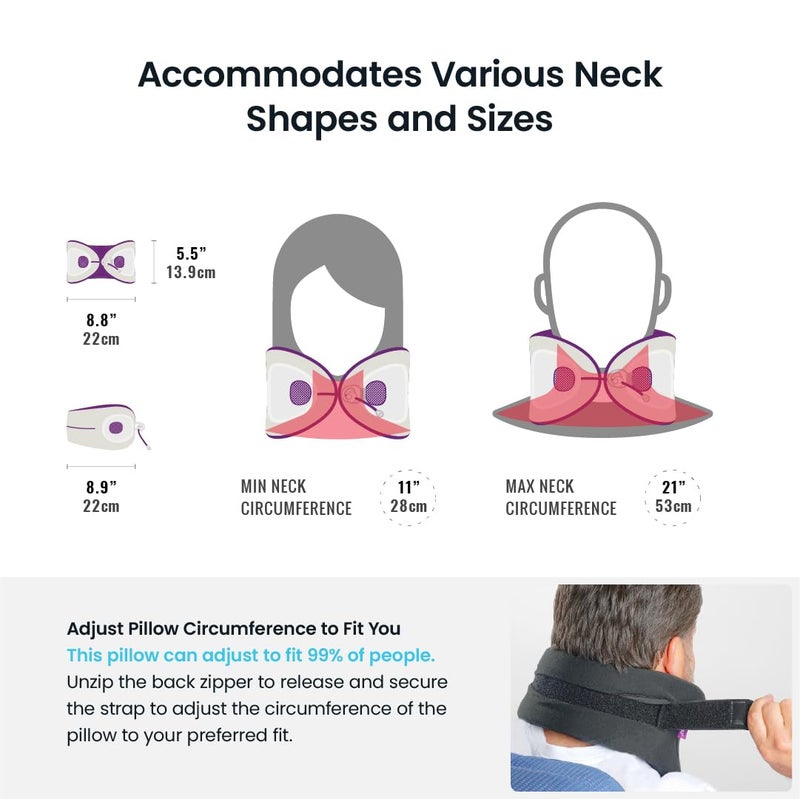 Cabeau Travel Essential Neck Pillow - Fits Most Neck Sizes (11-21 inches) - Evolution X Three Ways to Adjust for Ultimate Comfort on Long Flights (Turquoise) - Image 2