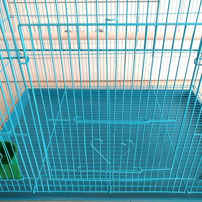 rizopets قفص طيور، صندوق للأرانب، الببغاوات والحيوانات الأليفة الصغيرة مع صينية منزلقة، 2 كوب تغذية و 2 عود مع قفل آمن (1.5 قدم، أزرق) معدني - Image 2
