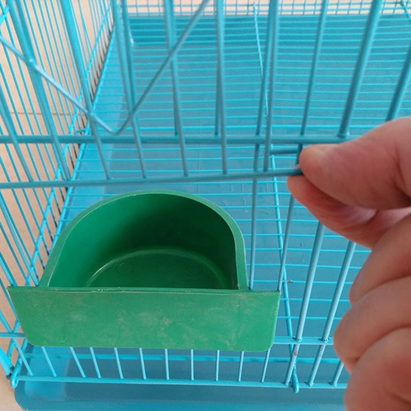 rizopets قفص طيور، صندوق للأرانب، الببغاوات والحيوانات الأليفة الصغيرة مع صينية منزلقة، 2 كوب تغذية و 2 عود مع قفل آمن (1.5 قدم، أزرق) معدني - Image 3