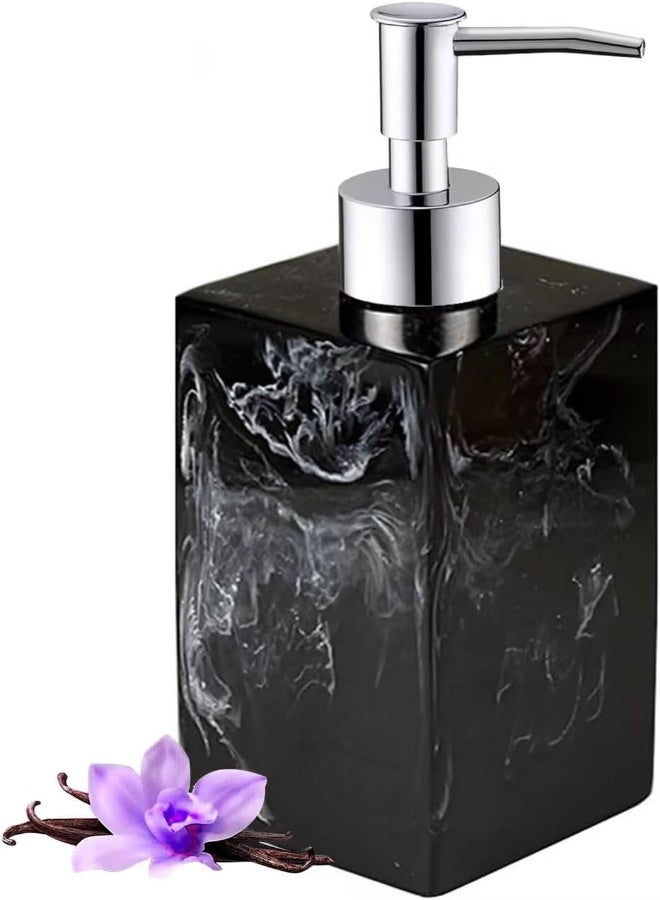 AKDC Soap Dispenser For Bathroom Kitchen Countertop Lotion & Liquid Dispenser Soap Bottle Ceramic Soap Pump Marble Hand Soap Dispenser17 Oz Black - Image 4