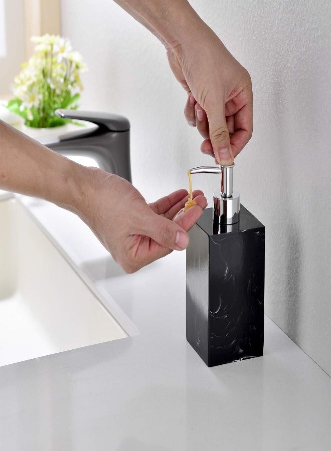 AKDC Soap Dispenser For Bathroom Kitchen Countertop Lotion & Liquid Dispenser Soap Bottle Ceramic Soap Pump Marble Hand Soap Dispenser17 Oz Black - Image 5
