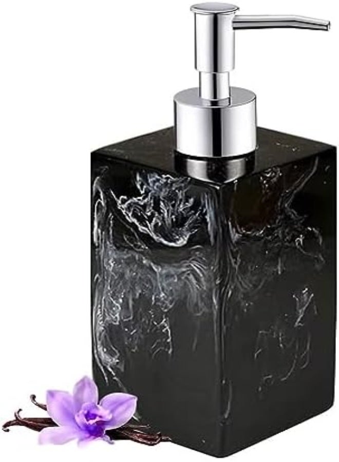 AKDC Soap Dispenser For Bathroom Kitchen Countertop Lotion & Liquid Dispenser Soap Bottle Ceramic Soap Pump Marble Hand Soap Dispenser17 Oz Black - Image 1