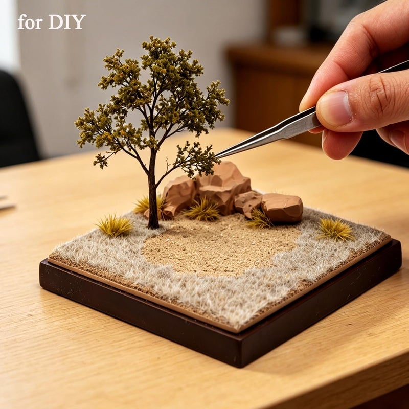 Fremego Desert Terrain Miniature Display Diorama Base for Diorama Supplies | Realistic Wilderness Terrain Stand Pre-Assembled Scene Display Platform for Miniature Figures Decoration Hobby Display DIY - Image 5