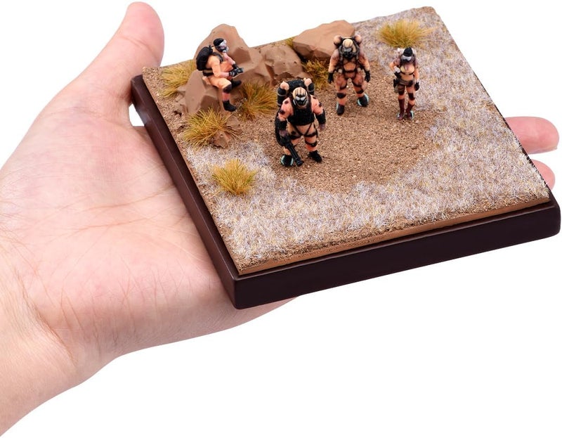 Fremego Desert Terrain Miniature Display Diorama Base for Diorama Supplies | Realistic Wilderness Terrain Stand Pre-Assembled Scene Display Platform for Miniature Figures Decoration Hobby Display DIY - Image 1