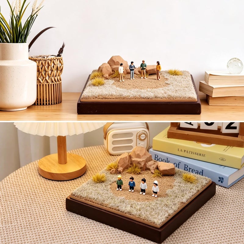 Fremego Desert Terrain Miniature Display Diorama Base for Diorama Supplies | Realistic Wilderness Terrain Stand Pre-Assembled Scene Display Platform for Miniature Figures Decoration Hobby Display DIY - Image 4