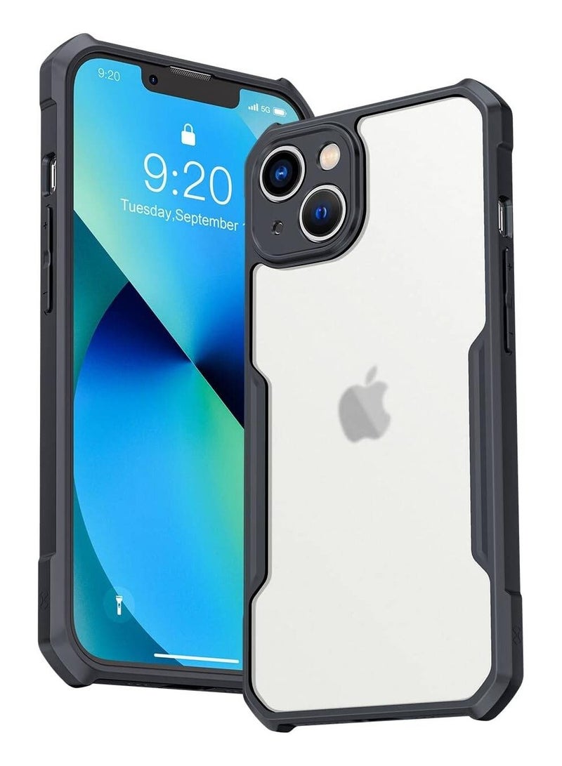 Xundo Clear Case for iPhone 13 | Premium Rugged | Durable Shock-absorbing Frame | Black Border | Thermoplastic Polyurethane | Airbag Anti-drop Protection - Clear - Image 2