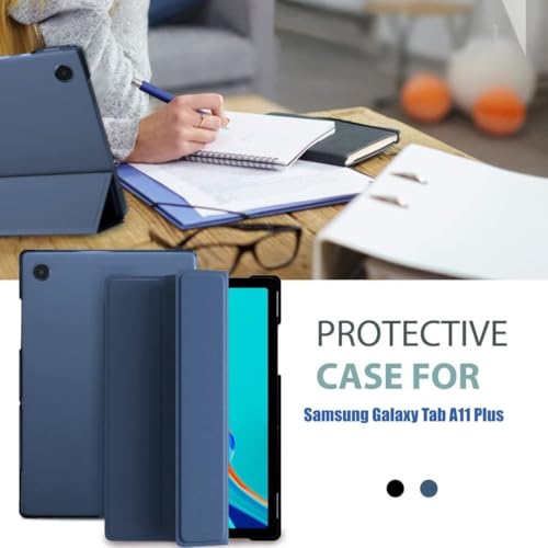 ProElite غطاء برو إليت لجهاز سامسونج جالكسي تاب A11 بلس 11 بوصة، غطاء ذكي قابل للطي لجهاز سامسونج جالكسي تاب A11+ 11" خلفية شفافة مع قلم ستايلس، أزرق داكن - Image 4