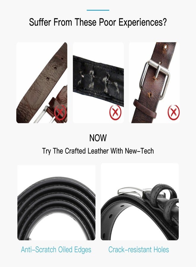 SENDEFN Mens Belts Leather Belt for Men 1 1/4" for Casual Jeans Dress Pants with Gift Box - Image 4