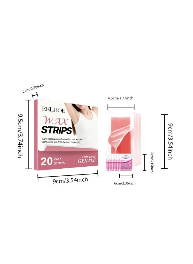 إيلهو شرائح الشمع لإزالة الشعر، مجموعة إزالة الشعر بالشمع للنساء، شرائح الشمع للحواجب وإزالة شعر الوجه، مناسبة للبشرة الحساسة، متعددة الاستخدامات على الوجه والساقين ومنطقة البكيني، نعومة تدوم طويلاً. - Image 5