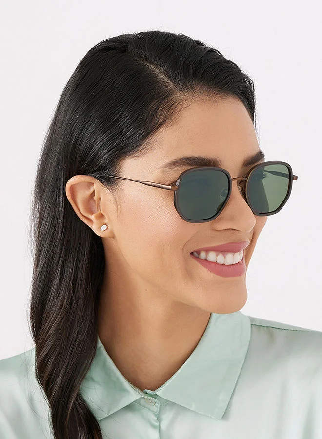 30Sundays 30Sundays ATLAS,Unisex Sunglasses, Geometric Sunglasses, UV Protection: UV400 (Green,Green)