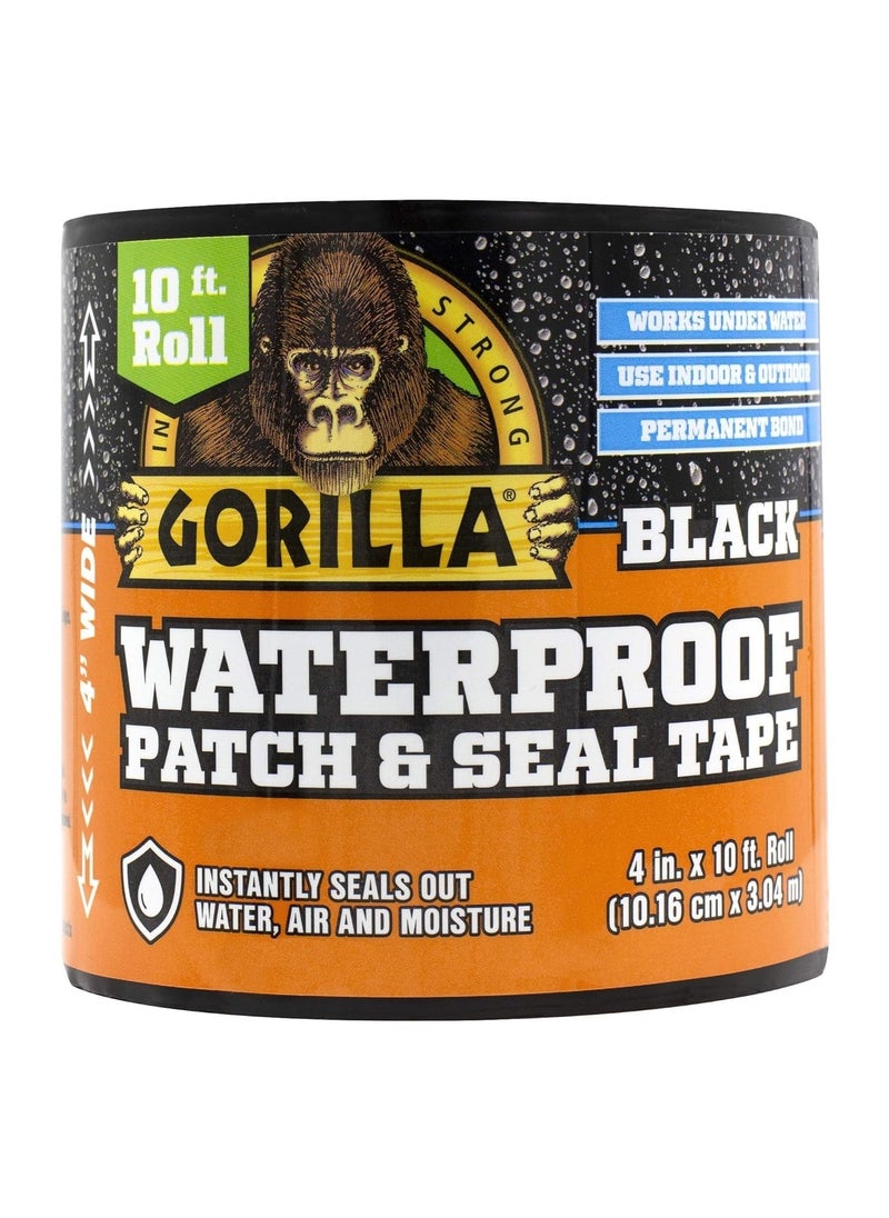 Gorilla Gorilla Waterproof Patch & Seal Tape 4" x 10' Black, (Pack of 1) 