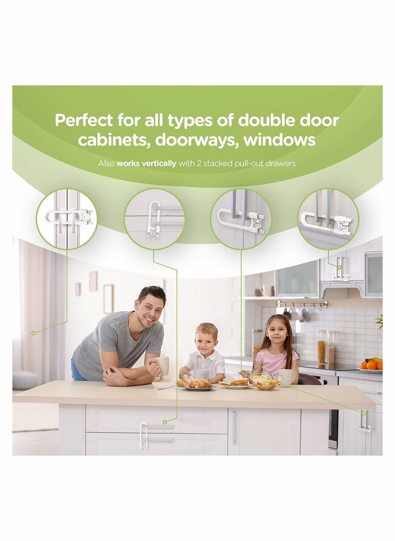 Y&D - Cabinet Handle Locks, Multi Purpose Child Safety Lock Best for Baby Proofing Strong ABS Free Plastic Knob Cover Proof Latches (8 Pack) - Image 1