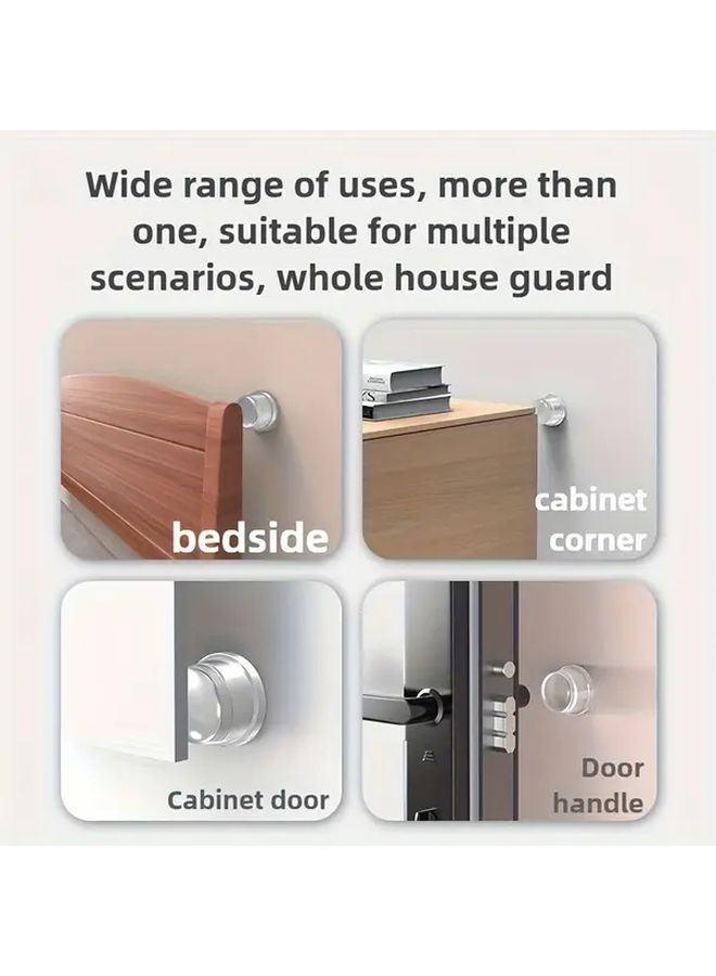 4pcs Transparent Thickened Silicone Under Door Stopper Non Drilling Home Office - Image 3