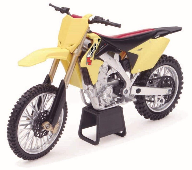 NewRay New-Ray 1/12 Suzuki RM-Z450 2014 Suzuki Motocross/Off-Road Bike, Yellow, (57643) - Image 1