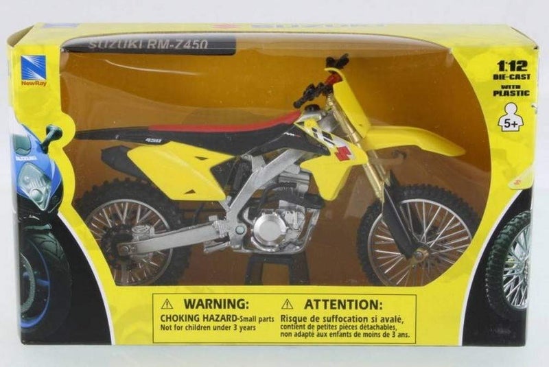 NewRay New-Ray 1/12 Suzuki RM-Z450 2014 Suzuki Motocross/Off-Road Bike, Yellow, (57643) - Image 2