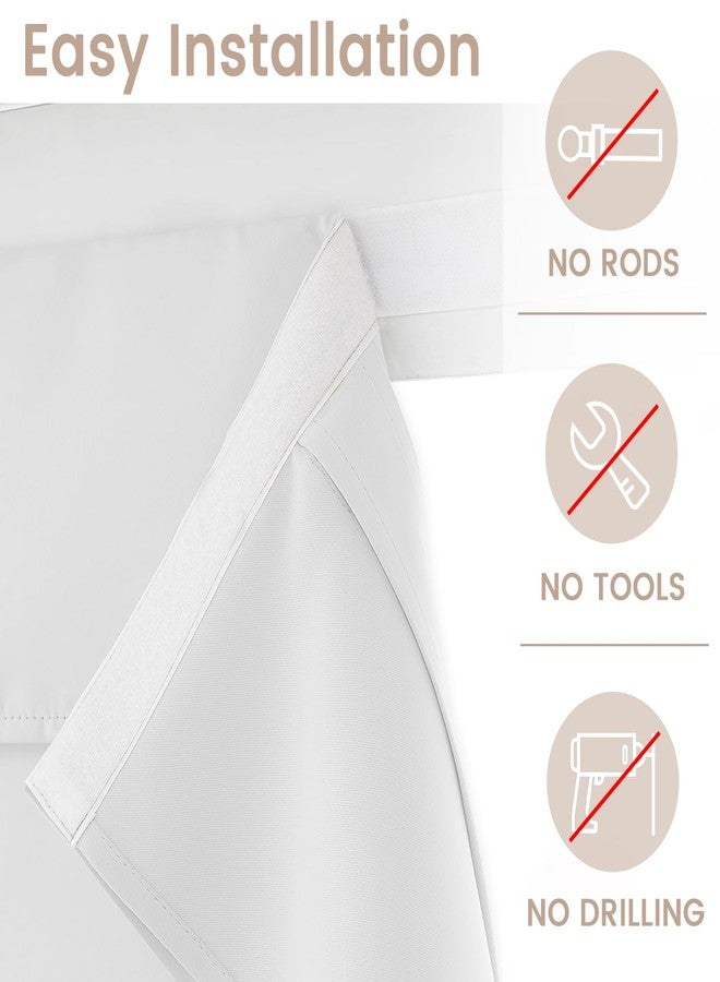 Vatge White Curtain for Small Door - Elegant French Door Curtains for Privacy Easy Installation Door Panels Room Darkening Door Window Coverings, 1 Panel, W26 x L20, Greyish White - Image 2