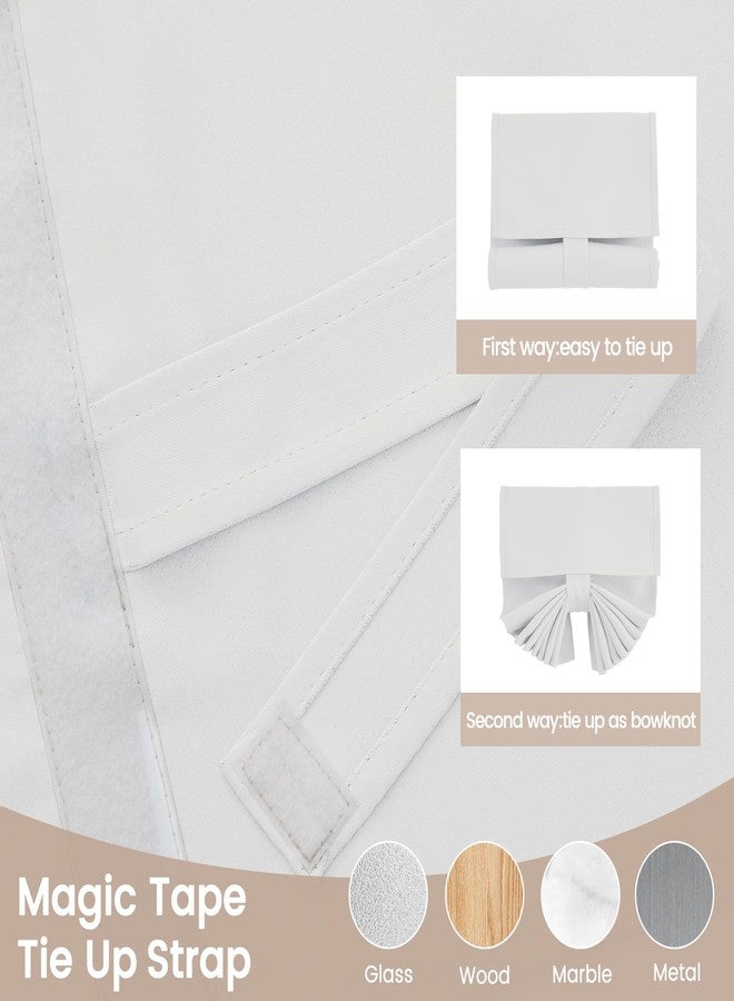 Vatge White Curtain for Small Door - Elegant French Door Curtains for Privacy Easy Installation Door Panels Room Darkening Door Window Coverings, 1 Panel, W26 x L20, Greyish White - Image 4