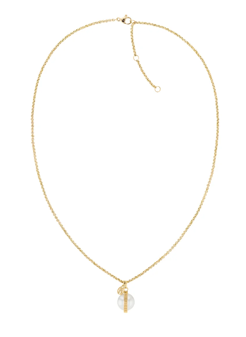 TOMMY HILFIGER Pearl Long Chain Necklace