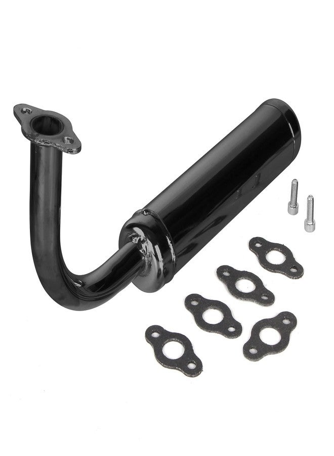 SUNQIAO Motorized Bicycle Exhaust, Bicycle Muffler Silence for 49cc 50cc 60cc 66cc 80cc 100cc Motorized Bicycle (Black) - Image 1
