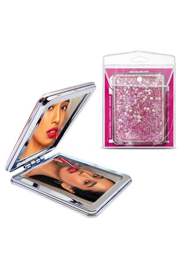 MAJESTIQUE Compact Mirror for Women,Travel Makeup Mirror for Handbag Pocket, Portable Double-Sided Magnifying Cosmetic Mirror for Daily Use (Multicolor) - Image 1