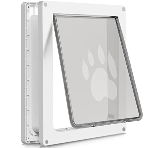 CEESC Large Dog Door for Pets Up to 100 lb, Weatherproof Pet Door for Cats and Dogs, Durable, Snap-in Closing Panel Included, Suitable for Interior and Exterior Doors (Large, White) - Image 1