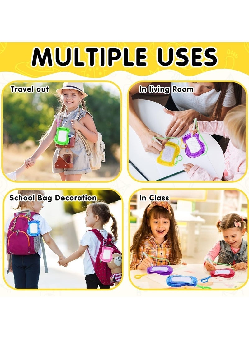 دوركو 12 حزمة مصغرة لوحات الدودل المغناطيسية للأطفال ، لوحات الرسم والكتابة القابلة للمسح مع سلاسل المفاتيح في حقيبة الظهر ، لوازم الفن الكبيرة ، ألعاب الفصول الدراسية ، جوائز الأطفال ، حفلة عيد الميلاد ومحشوات حقائب الهدايا【12pcs Mini Magnetic Drawing Boards】Enough quantity and colors to meet your drawing and writing needs, and you can also share them with your friends. This mini magnetic drawing board can be used as a keychain to hang on a backpack, they can create unlimited drawings without wasting paper or getting dirty, just simply wipe it off and draw. - Image 5