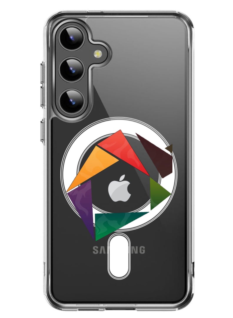 Theodor Magnetic Case for Samsung Galaxy S24 Plus 6.7-inch Compatible with MagSafe Wireless Charging, Shockproof Phone Bumper Cover apple-triangle-logo - Image 1