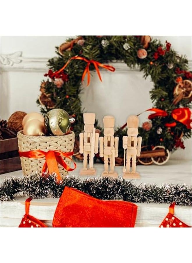 Arabest Wooden Unpainted Nutcracker Trio, Natural  Decoration, DIY Craft Kit, 12x4.5x4cm/4.72x1.77x1.57inch  - Image 3
