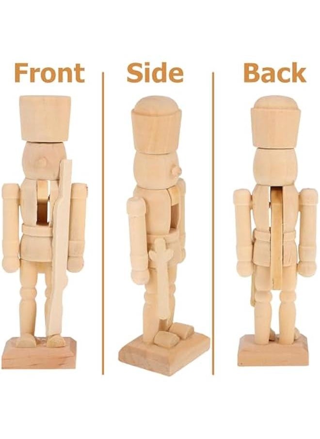 Arabest Wooden Unpainted Nutcracker Trio, Natural  Decoration, DIY Craft Kit, 12x4.5x4cm/4.72x1.77x1.57inch  - Image 5