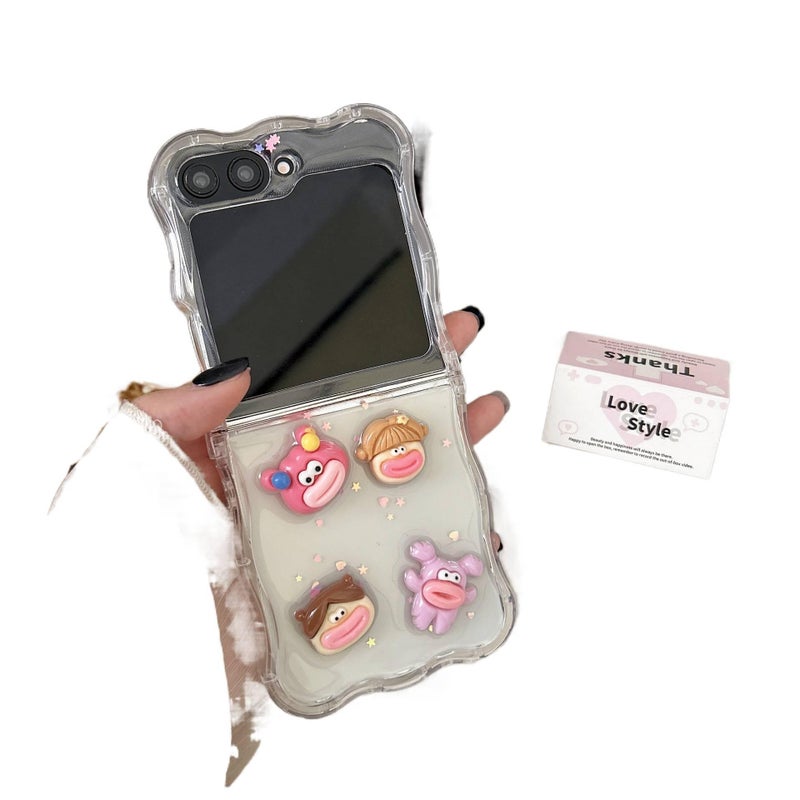 Protective Case | Drop Protection | Shockproof Cover for Samsung Galaxy Z Flip 6 | Girl | Silicone | Lollipop Pattern - Image 1