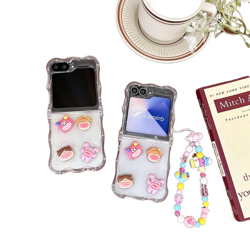 Protective Case | Drop Protection | Shockproof Cover for Samsung Galaxy Z Flip 6 | Girl | Silicone | Lollipop Pattern - Image 3