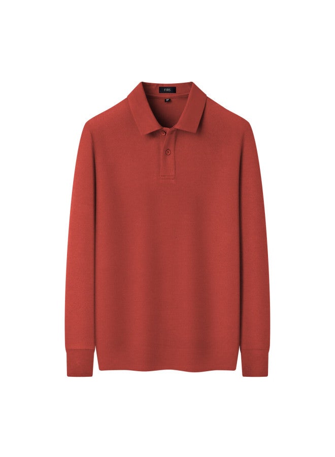 Firs 【10a Antibacterial】autumn Long Sleeve Men's Polo Shirt Mesh Pique Cotton Texture Business Casual Collar Top - Image 1
