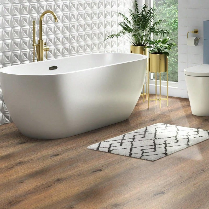 Chejiaye Luxury Thicken Wood Grain Peel and Stick Floor Tiles Self-Adhesive Vinyl Flooring Roll-DIY Easy for Wall and Floor,Hard Surface/Waterproof/Anti Slip (Brown Vinyl Flooring, 17.72 "W x 118" L) - Image 2
