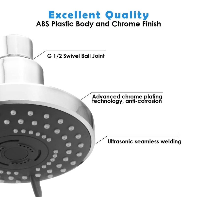 ALTON SHR20725 ABS 4INCH 3Function Overhead Shower Chrome Finish Without Arm - Image 2