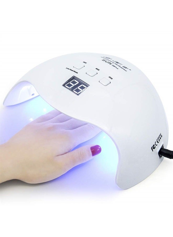 LKE Gel UV LED Nail Polish Lamp, LKE Nail Dryer 40W LED Light with 3 Timers Professional for Nail Art Tools Accessories White - Image 1
