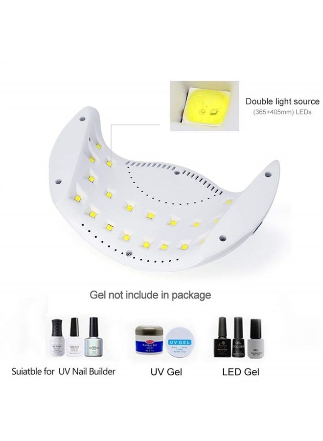 LKE Gel UV LED Nail Polish Lamp, LKE Nail Dryer 40W LED Light with 3 Timers Professional for Nail Art Tools Accessories White - Image 5