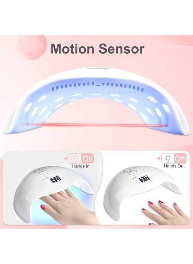 LKE Gel UV LED Nail Polish Lamp, LKE Nail Dryer 40W LED Light with 3 Timers Professional for Nail Art Tools Accessories White - Image 3