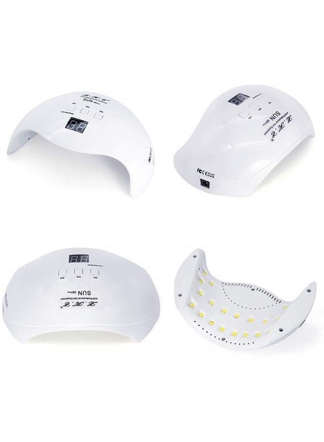 LKE Gel UV LED Nail Polish Lamp, LKE Nail Dryer 40W LED Light with 3 Timers Professional for Nail Art Tools Accessories White - Image 2