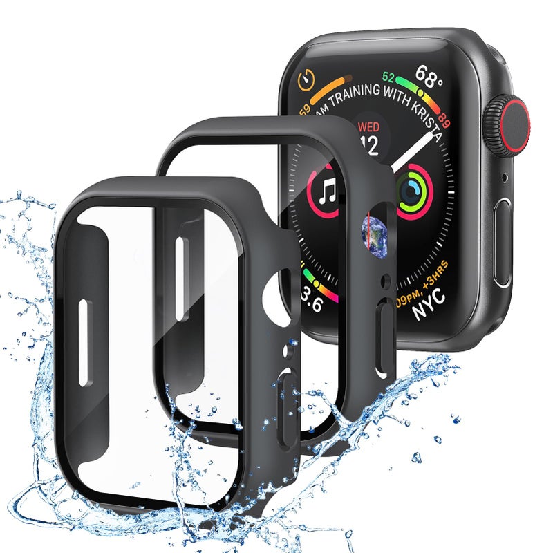 AWH Apple Watch Series 7/8/9 45mm Hard PC Bumper Case with Built-in HD Tempered Glass Screen Protector, Waterproof Full Coverage - Image 2