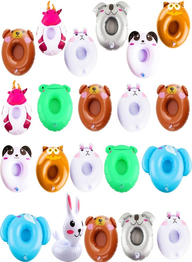 Cotiny 21 Pcs Inflatable Drink Holder Floating Cup Holders Novel Animal Pool Drink Holder for Swimming Pool Beach Holiday Party Supplies - Image 1