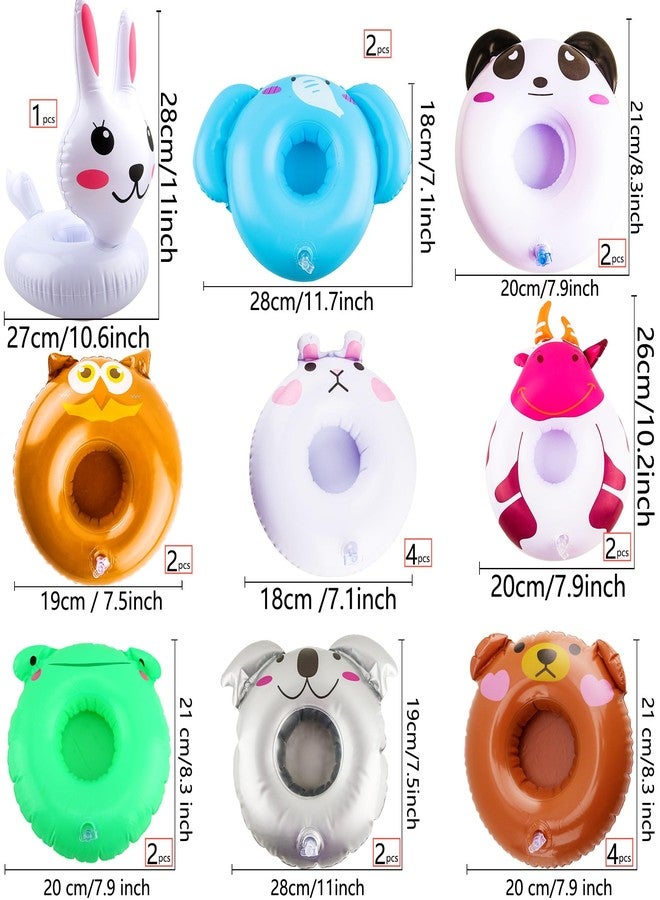 Cotiny 21 Pcs Inflatable Drink Holder Floating Cup Holders Novel Animal Pool Drink Holder for Swimming Pool Beach Holiday Party Supplies - Image 2